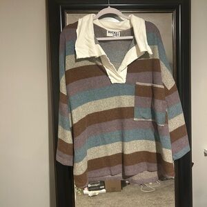 Bucketlist Striped Pullover Sweater